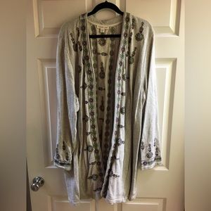 Coldwater Creek Woman’s Embroidered Sweater Jacket Cardigan Size 3X